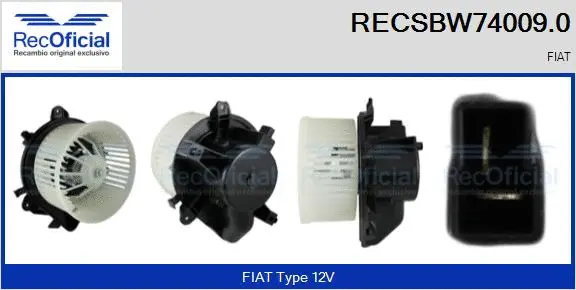 Pulseur d'air habitacle RECOFICIAL RECSBW74009.0