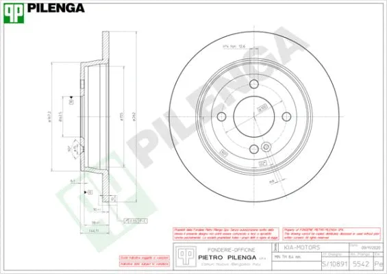 Disque de frein PILENGA 5542