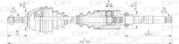 Arbre de transmission OPEN PARTS DRS6199.00