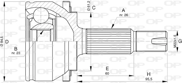 Jeu de joints, arbre de transmission OPEN PARTS CVJ5739.10