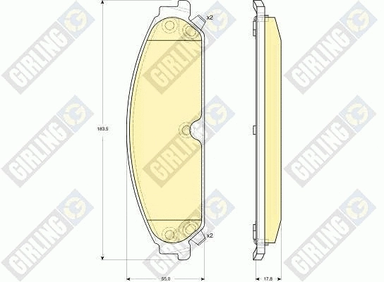 Kit de plaquettes de frein, frein à disque GIRLING 6141349