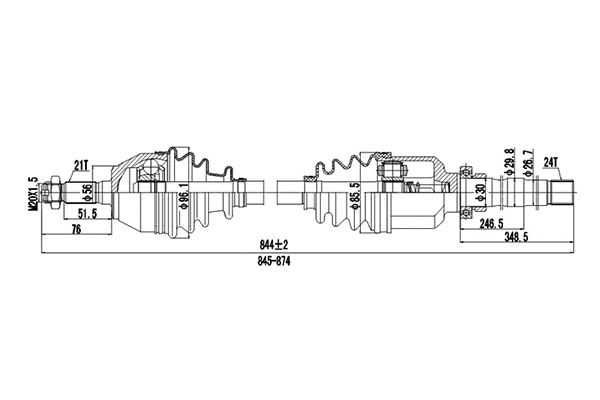 Arbre de transmission DYNAMATRIX DDS210007