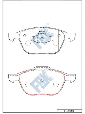 Kit de plaquettes de frein, frein à disque FBK FD3849