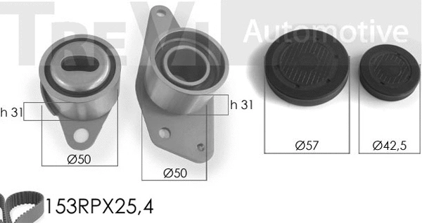 Kit de courroie crantée TREVI AUTOMOTIVE KD1014