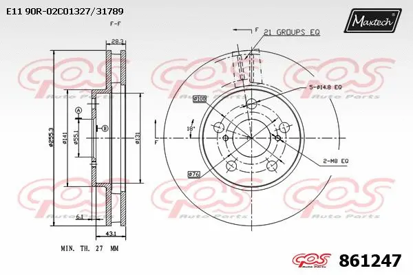 Disque de frein MAXTECH 861247