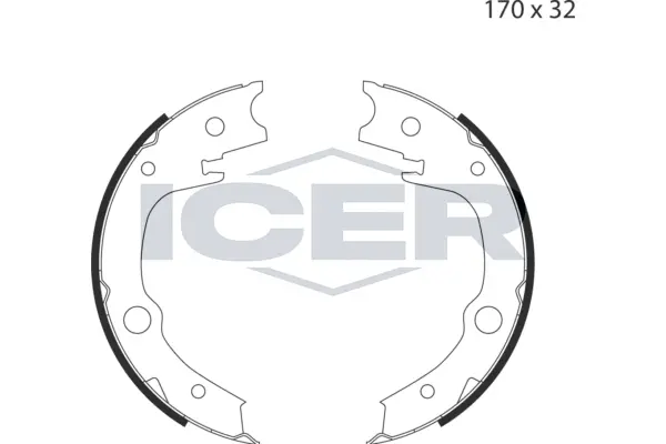 Jeu de mâchoires de frein, frein de stationnement ICER 79PB4041 C