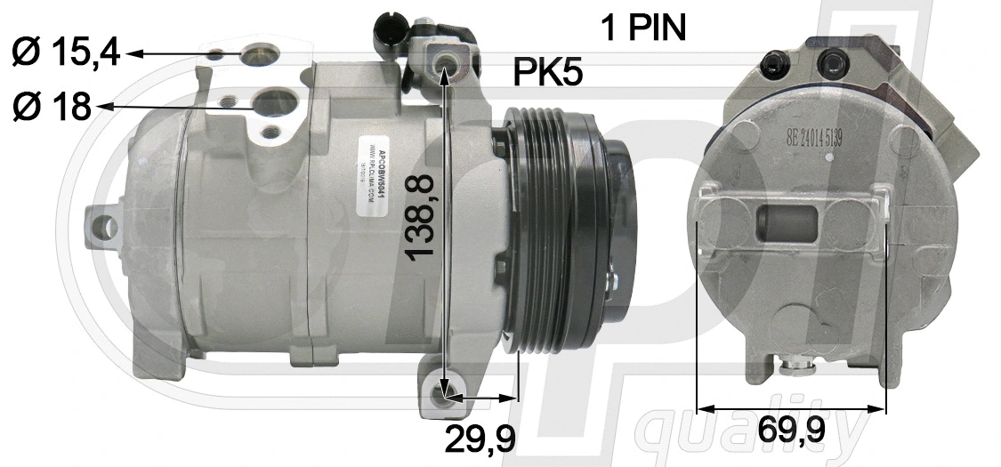 Compresseur, climatisation RPL QUALITY APCOBW5041