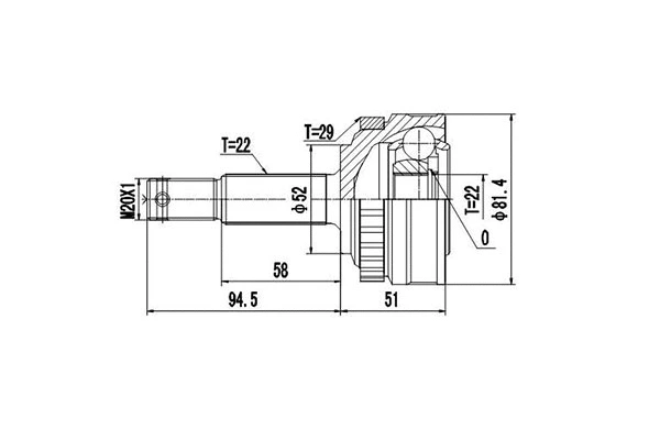 Jeu de joints, arbre de transmission DYNAMATRIX DCV844051