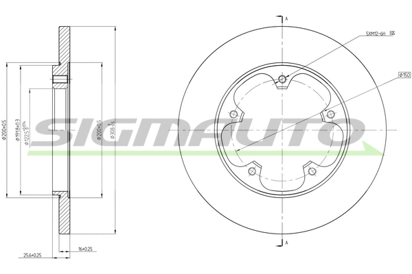 Disque de frein SIGMAUTO DBC484S