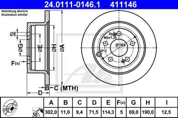 Disque de frein ATE-APAC 24.0111-0146.1