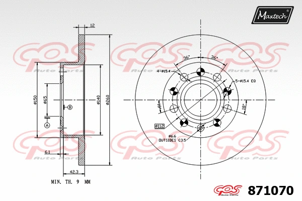 Disque de frein MAXTECH 871070