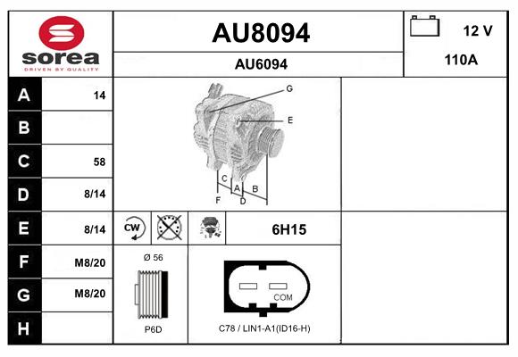 Alternateur SNRA AU8094