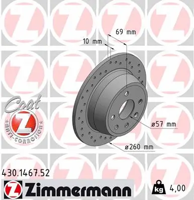 Disque de frein ZIMMERMANN 430.1467.52