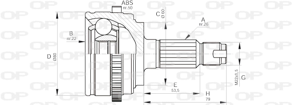 Jeu de joints, arbre de transmission OPEN PARTS CVJ5511.10