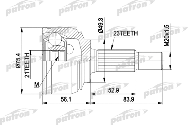 Jeu de joints, arbre de transmission PATRON PCV1442
