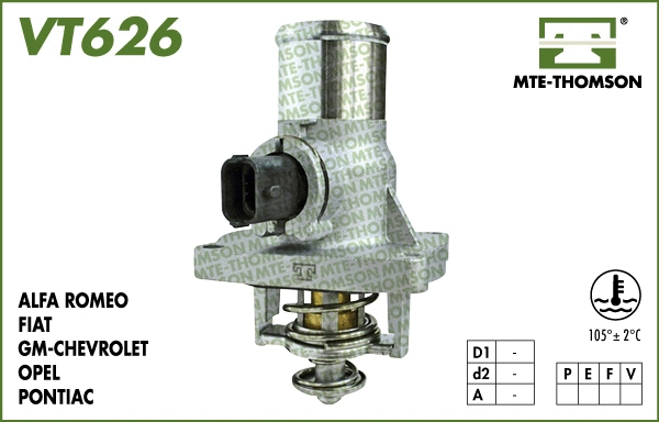 Thermostat, liquide de refroidissement MTE-THOMSON VT626.105