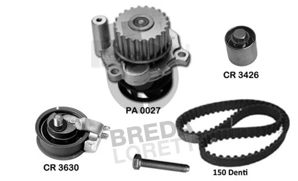 Pompe à eau + kit de courroie crantée BREDA LORETT KPA0730B