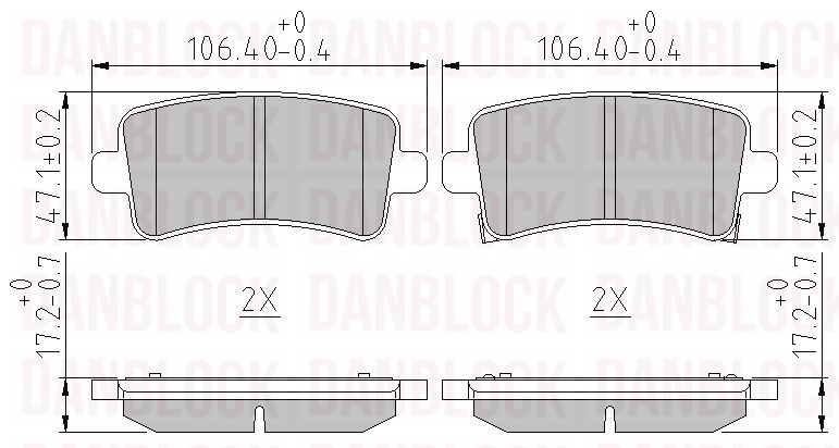 Kit de plaquettes de frein, frein à disque DANBLOCK DB 510690