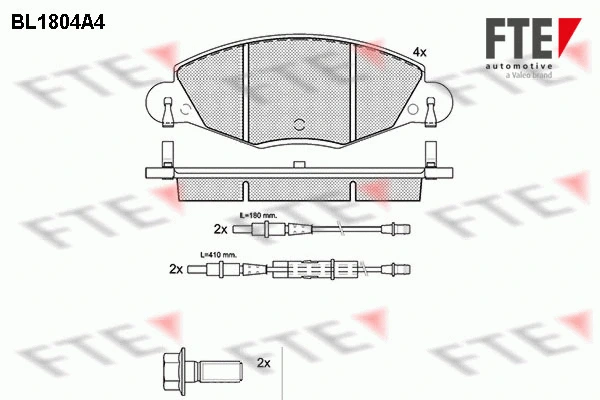 Kit de plaquettes de frein, frein à disque FTE 9010379