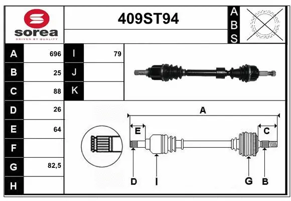 Arbre de transmission STARTCAR 409ST94