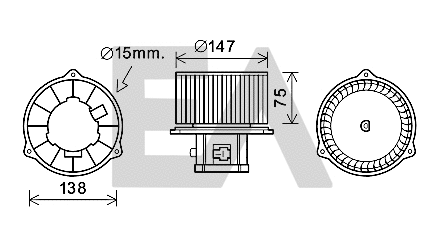 Moteur électrique, pulseur d'air habitacle EACLIMA 42A28004