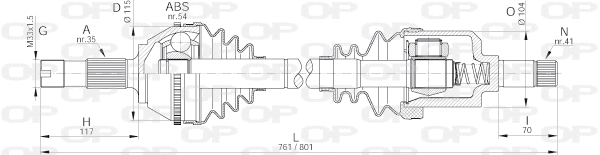 Arbre de transmission OPEN PARTS DRS6174.00