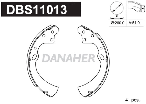 Jeu de mâchoires de frein DANAHER DBS11013