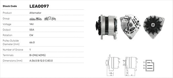Alternateur LUSA LEA0097