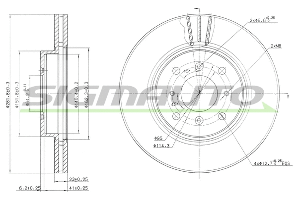 Disque de frein SIGMAUTO DBB189V