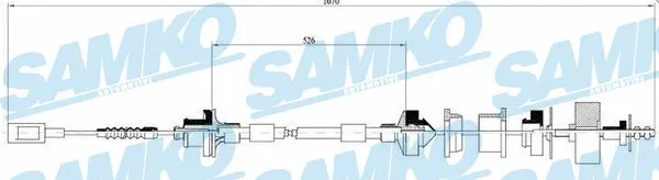 Tirette à câble, commande d'embrayage SAMKO C0061C