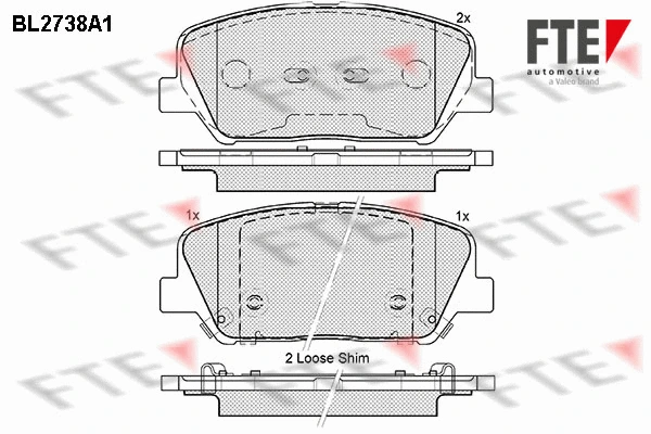 Kit de plaquettes de frein, frein à disque FTE 9010952