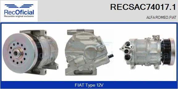 Compresseur, climatisation RECOFICIAL RECSAC74017.1