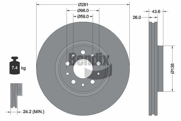 Disque de frein BENDIX Braking BDS2347
