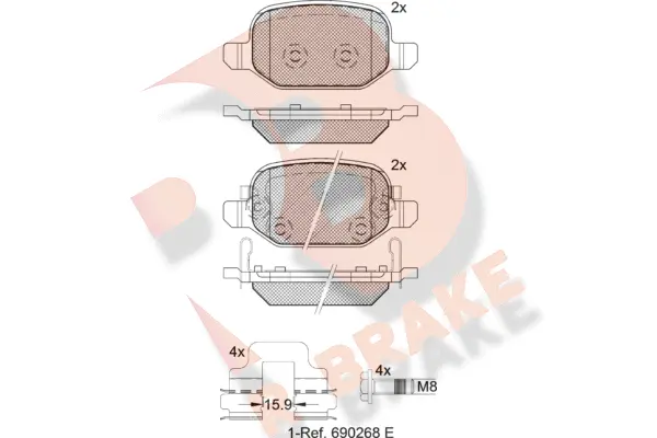 Kit de plaquettes de frein, frein à disque R BRAKE RB2127