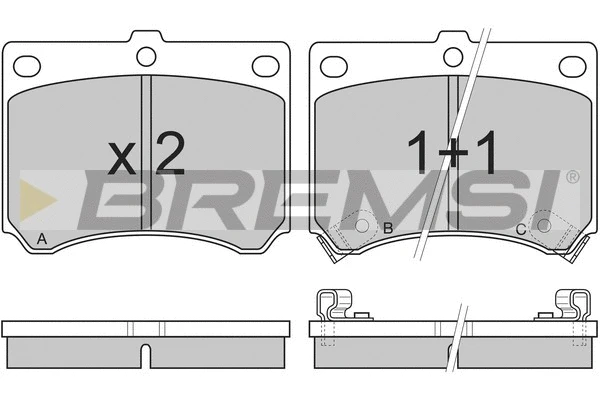 Kit de plaquettes de frein, frein à disque BREMSI BP2491