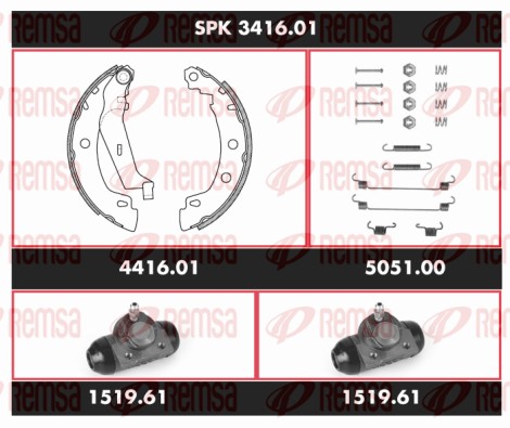 Kit de freins, freins à tambours REMSA SPK 3416.01