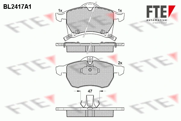 Kit de plaquettes de frein, frein à disque FTE 9010724