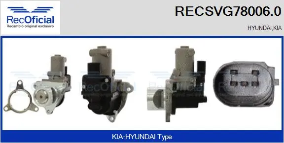 Vanne EGR RECOFICIAL RECSVG78006.0