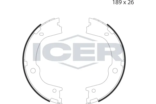 Jeu de mâchoires de frein, frein de stationnement ICER 79PB4049 C