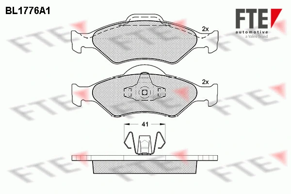 Kit de plaquettes de frein, frein à disque FTE 9010347
