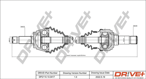 Arbre de transmission Dr!ve+ DP2110.10.0417