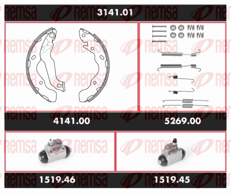 Kit de freins, freins à tambours REMSA 3141.01