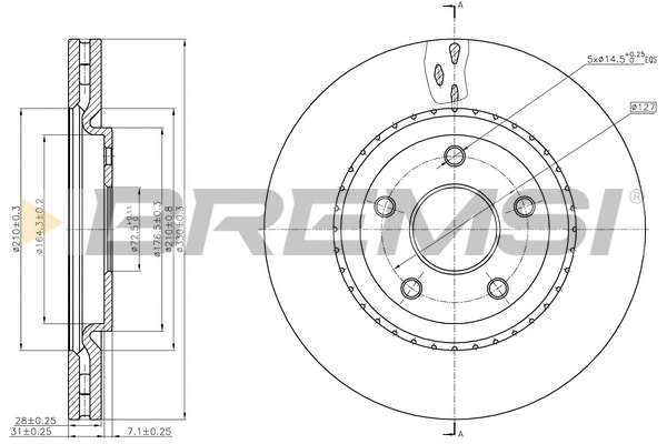Disque de frein BREMSI CD8216V