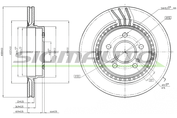 Disque de frein SIGMAUTO DBB700V