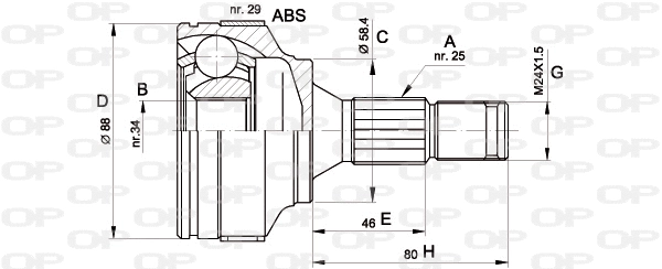 Jeu de joints, arbre de transmission OPEN PARTS CVJ5297.10