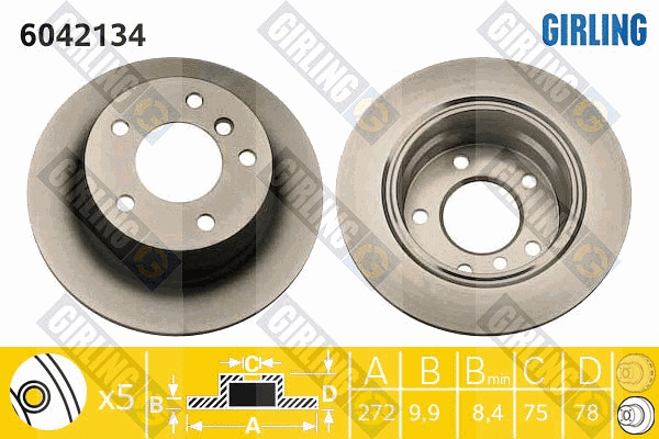 Disque de frein GIRLING 6042134