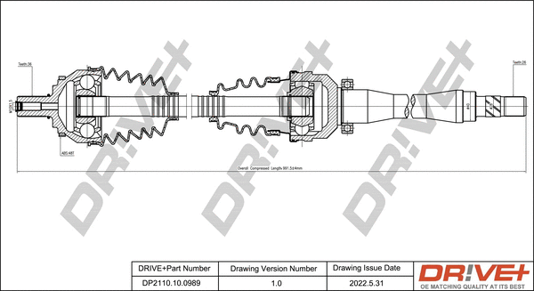 Arbre de transmission Dr!ve+ DP2110.10.0989
