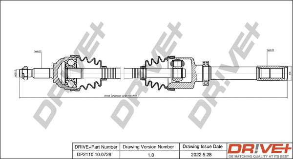 Arbre de transmission Dr!ve+ DP2110.10.0728