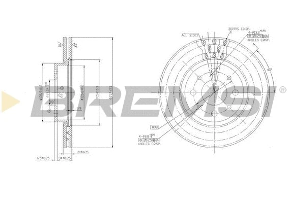 Disque de frein BREMSI CD6521V