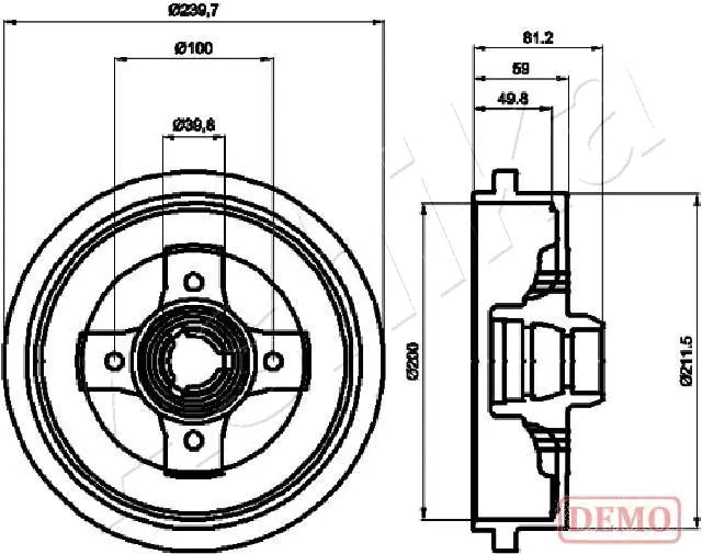 Tambour de frein ASHIKA 56-00-0909C